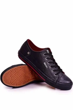 Online Big Star Shoes Męskie Skórzane Trampki BIG STAR DD174259 Czarne