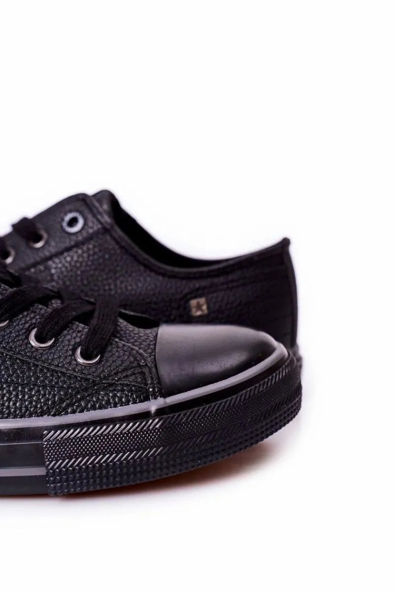 Trampki Męskie Big Star|Trampki Niskie>Big Star Shoes Męskie Skórzane Trampki Big Star II174002 Czarne