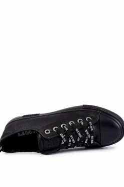 Online Męskie Skórzane Trampki Big Star KK174053 Czarne Męskie Trampki Męskie Big Star|Trampki Niskie