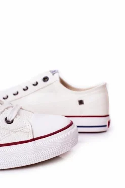 Discount Big Star Shoes Męskie Skórzane Trampki Big Star II174001 Białe