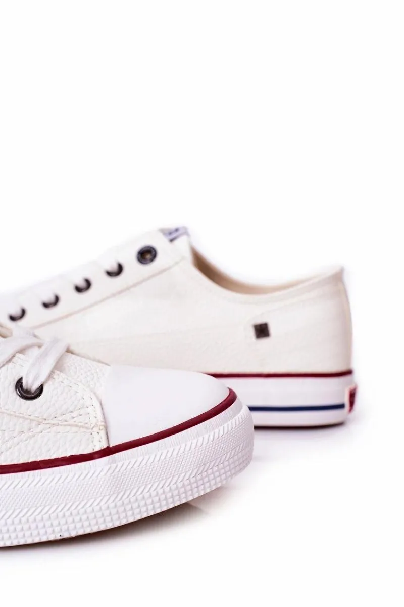 Discount Big Star Shoes Męskie Skórzane Trampki Big Star II174001 Białe