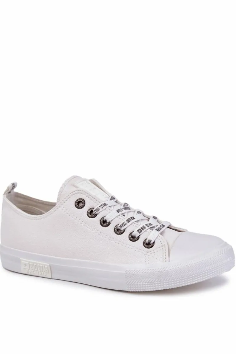 New Męskie Skórzane Trampki Big Star KK174052 Białe Męskie Trampki Męskie Big Star|Trampki Niskie