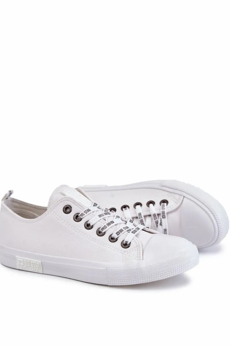 New Męskie Skórzane Trampki Big Star KK174052 Białe Męskie Trampki Męskie Big Star|Trampki Niskie