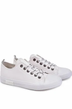 New Męskie Skórzane Trampki Big Star KK174052 Białe Męskie Trampki Męskie Big Star|Trampki Niskie