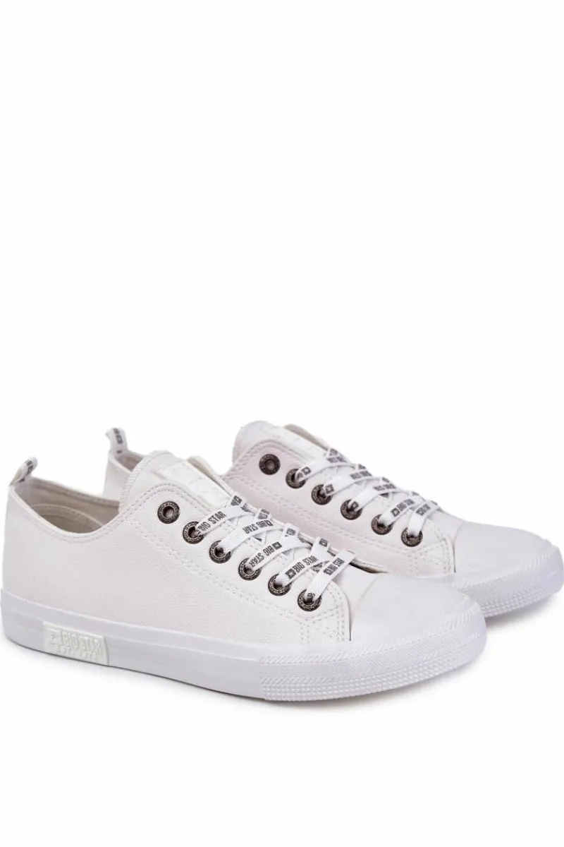 New Męskie Skórzane Trampki Big Star KK174052 Białe Męskie Trampki Męskie Big Star|Trampki Niskie