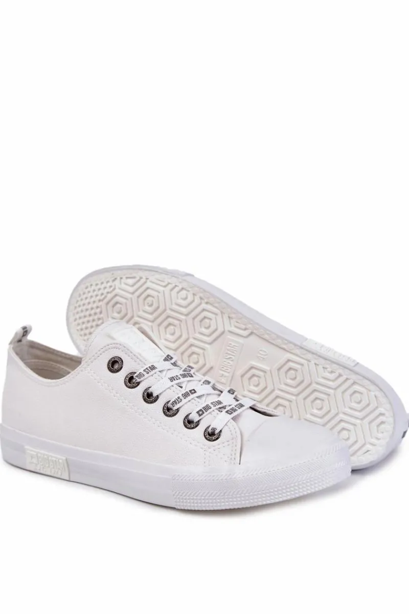 New Męskie Skórzane Trampki Big Star KK174052 Białe Męskie Trampki Męskie Big Star|Trampki Niskie
