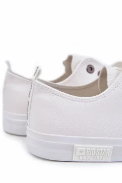 New Męskie Skórzane Trampki Big Star KK174052 Białe Męskie Trampki Męskie Big Star|Trampki Niskie