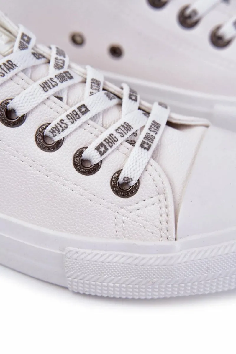 New Męskie Skórzane Trampki Big Star KK174052 Białe Męskie Trampki Męskie Big Star|Trampki Niskie