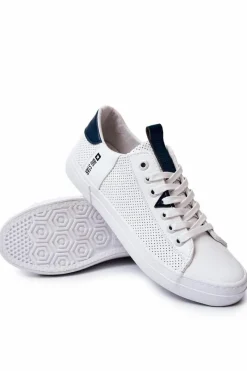 New Big Star Shoes Męskie Skórzane Trampki Big Star JJ174226 Białe