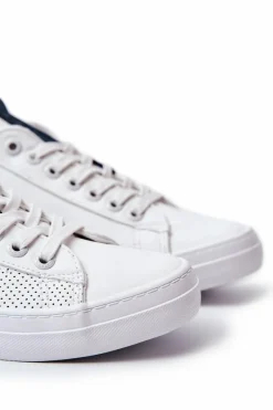 New Big Star Shoes Męskie Skórzane Trampki Big Star JJ174226 Białe