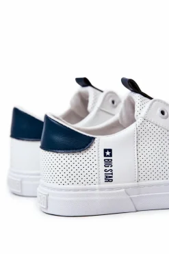 New Big Star Shoes Męskie Skórzane Trampki Big Star JJ174226 Białe