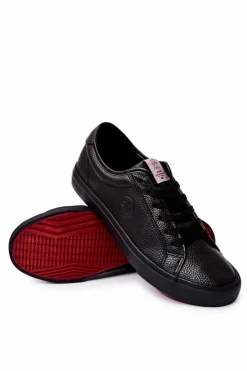 Cross Jeans Męskie Skórzane Trampki JJ1R4022C Czarne