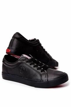 Cross Jeans Męskie Skórzane Trampki JJ1R4022C Czarne