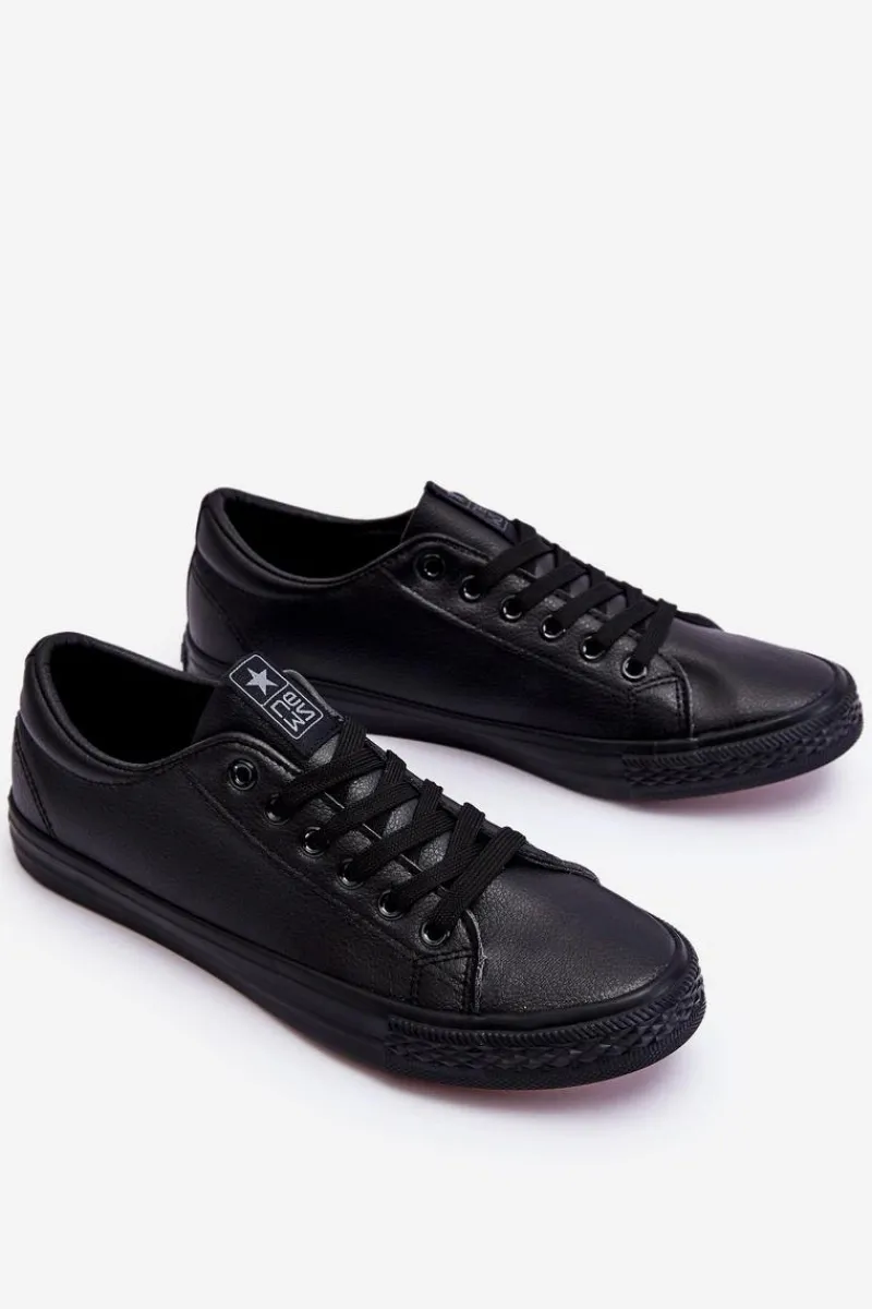 Online Evento Męskie Skórzane Wiązane Klasyczne Trampki Czarne Hank