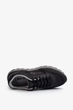 Męskie Sneakersy Big Star NN174069 Memory Foam System Czarne Męskie Obuwie Sportowe Męskie
