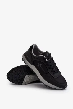 Męskie Sneakersy Big Star NN174069 Memory Foam System Czarne Męskie Obuwie Sportowe Męskie