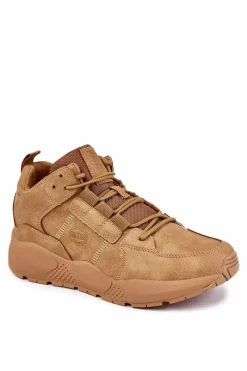 Best Męskie Sneakersy Buty Sportowe Big Star KK174248 Camel Męskie Obuwie Sportowe Męskie