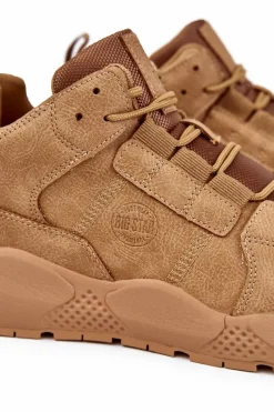 Best Męskie Sneakersy Buty Sportowe Big Star KK174248 Camel Męskie Obuwie Sportowe Męskie