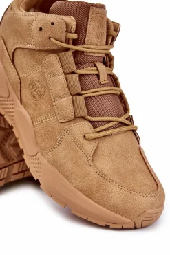 Best Męskie Sneakersy Buty Sportowe Big Star KK174248 Camel Męskie Obuwie Sportowe Męskie