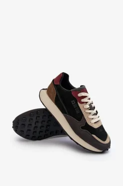 Clearance Męskie Sneakersy Memory Foam System Big Star NN174357 Czarne Męskie Obuwie Sportowe Męskie