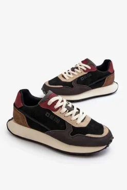 Clearance Męskie Sneakersy Memory Foam System Big Star NN174357 Czarne Męskie Obuwie Sportowe Męskie