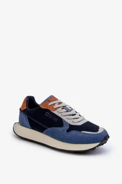 New Big Star Shoes Męskie Sneakersy Memory Foam System Big Star NN174356 Granatowe Niebieski