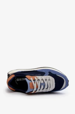 New Big Star Shoes Męskie Sneakersy Memory Foam System Big Star NN174356 Granatowe Niebieski