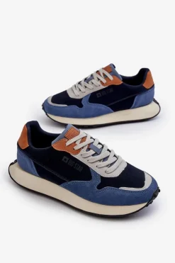 New Big Star Shoes Męskie Sneakersy Memory Foam System Big Star NN174356 Granatowe Niebieski