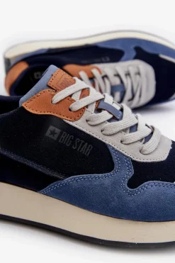 New Big Star Shoes Męskie Sneakersy Memory Foam System Big Star NN174356 Granatowe Niebieski