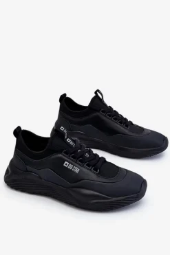Obuwie Sportowe Męskie>Big Star Shoes Męskie Sneakersy Memory Foam System Big Star LL174149 Czarne