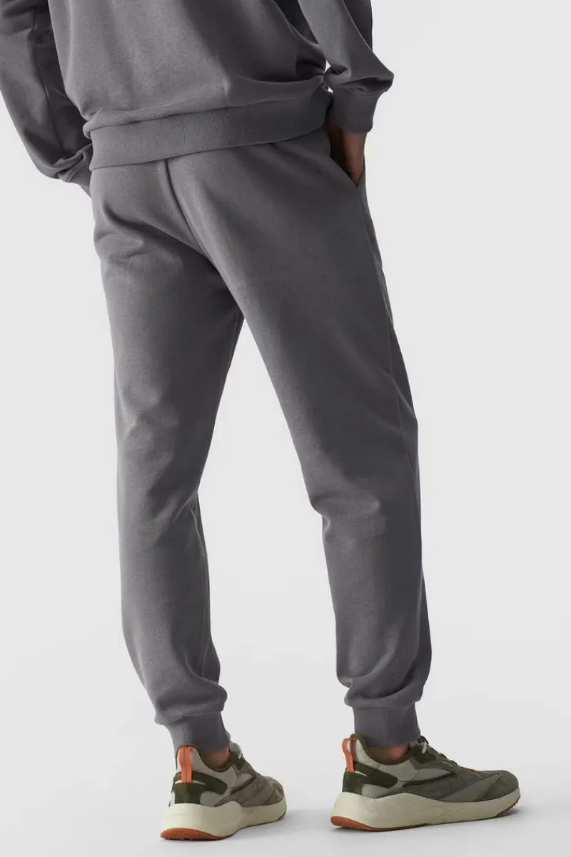 Online Męskie Spodnie Dresowe Joggery WMM00TTROM0942-25S Szare Męskie Spodnie Męskie|Odzież 4F
