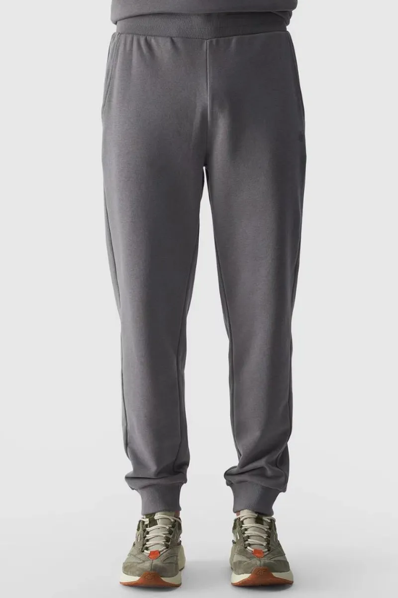Online Męskie Spodnie Dresowe Joggery WMM00TTROM0942-25S Szare Męskie Spodnie Męskie|Odzież 4F
