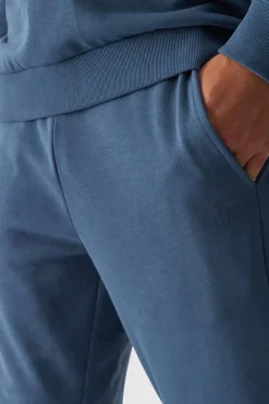 New Męskie Spodnie Dresowe Joggery WMM00TTROM0942-32S Niebieskie Męskie Spodnie Męskie|Odzież 4F