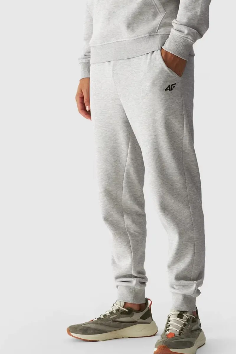 Spodnie Męskie|Odzież 4F>4F Męskie Spodnie Dresowe Joggery WMM00TTROM0942-27M Szary Melanż