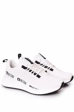 Sale Męskie Sportowe Buty Big Star HH174270 Białe Męskie Trampki Męskie Big Star|Obuwie Sportowe Męskie