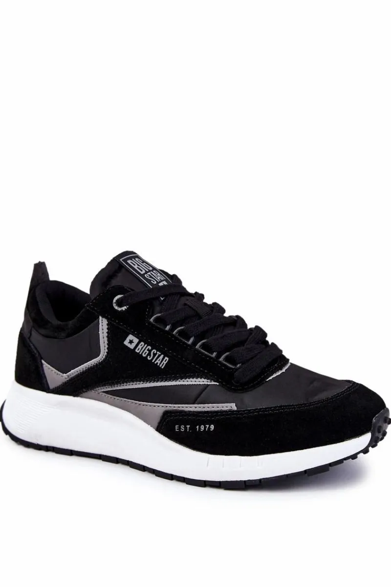 Clearance Męskie Sportowe Buty Big Star KK174024 Czarne Męskie Obuwie Sportowe Męskie