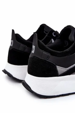 Clearance Męskie Sportowe Buty Big Star KK174024 Czarne Męskie Obuwie Sportowe Męskie