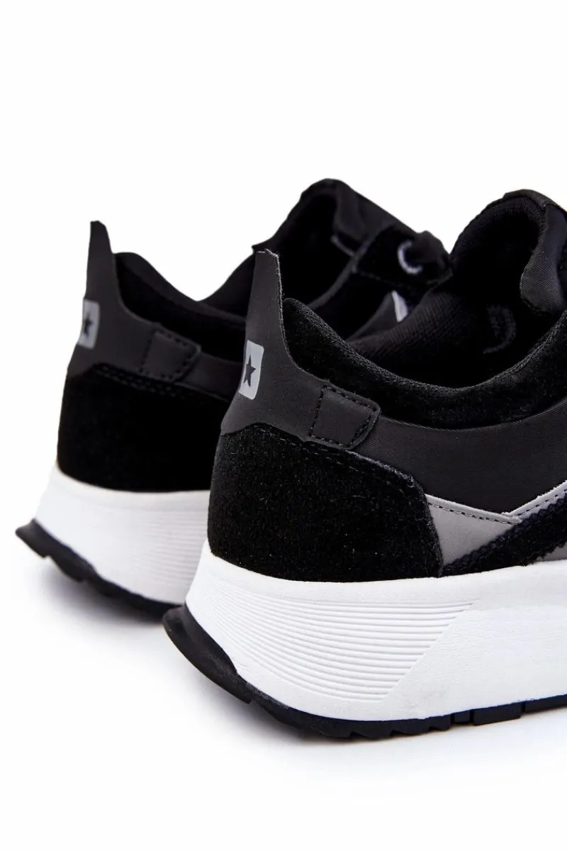 Clearance Męskie Sportowe Buty Big Star KK174024 Czarne Męskie Obuwie Sportowe Męskie