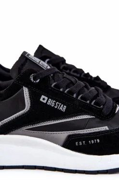 Clearance Męskie Sportowe Buty Big Star KK174024 Czarne Męskie Obuwie Sportowe Męskie