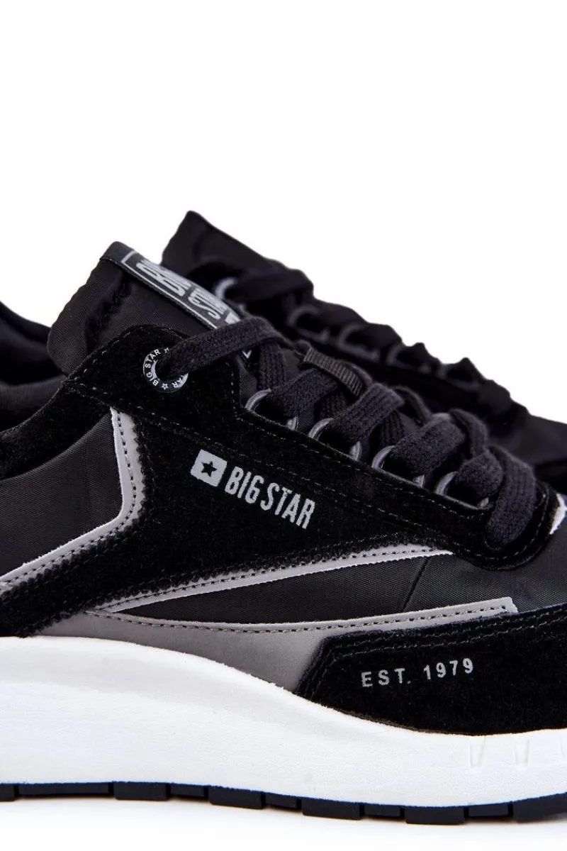 Clearance Męskie Sportowe Buty Big Star KK174024 Czarne Męskie Obuwie Sportowe Męskie