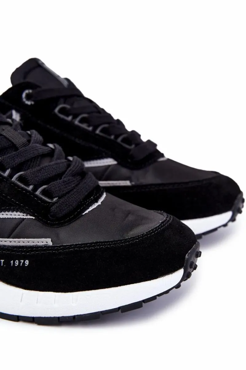 Clearance Męskie Sportowe Buty Big Star KK174024 Czarne Męskie Obuwie Sportowe Męskie