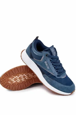 Sale Męskie Sportowe Buty Big Star KK174022 Granatowe Męskie Obuwie Sportowe Męskie