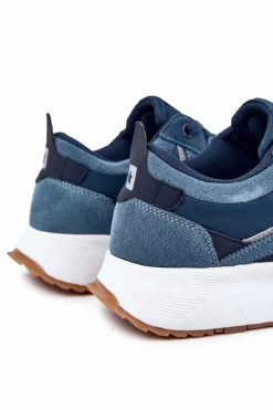 Sale Męskie Sportowe Buty Big Star KK174022 Granatowe Męskie Obuwie Sportowe Męskie