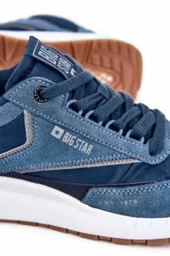 Sale Męskie Sportowe Buty Big Star KK174022 Granatowe Męskie Obuwie Sportowe Męskie