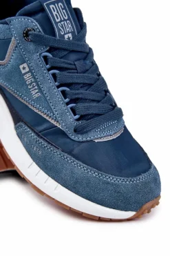 Sale Męskie Sportowe Buty Big Star KK174022 Granatowe Męskie Obuwie Sportowe Męskie