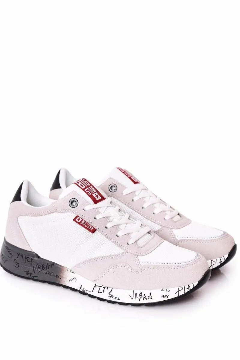 Hot Big Star Shoes Męskie Sportowe Buty Memory Foam Big Star FF174208 Biało-Szare
