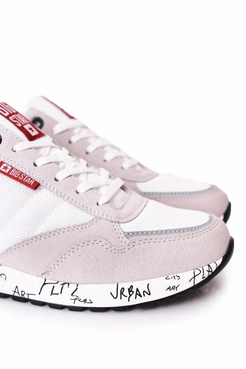 Hot Big Star Shoes Męskie Sportowe Buty Memory Foam Big Star FF174208 Biało-Szare