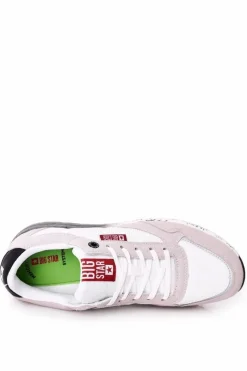 Hot Big Star Shoes Męskie Sportowe Buty Memory Foam Big Star FF174208 Biało-Szare