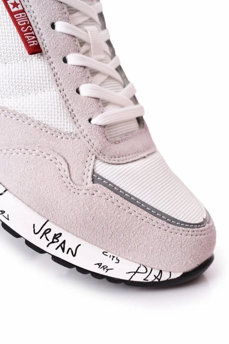 Hot Big Star Shoes Męskie Sportowe Buty Memory Foam Big Star FF174208 Biało-Szare