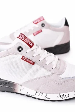 Hot Big Star Shoes Męskie Sportowe Buty Memory Foam Big Star FF174208 Biało-Szare